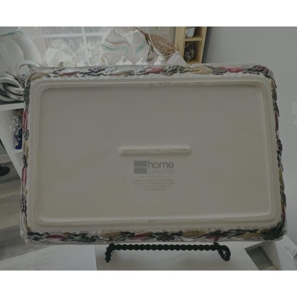 JCPenney Home Collection Ceramic Serving Dish with Black Metal Stand - Picture 6 of 8